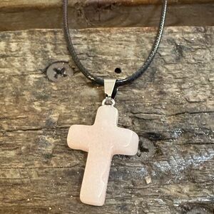 NWOT Elegant Pink Cross Pendant Necklace